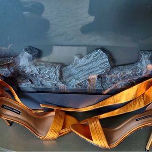 Metallic Orange Sandals by BCBGMAXAZRIA